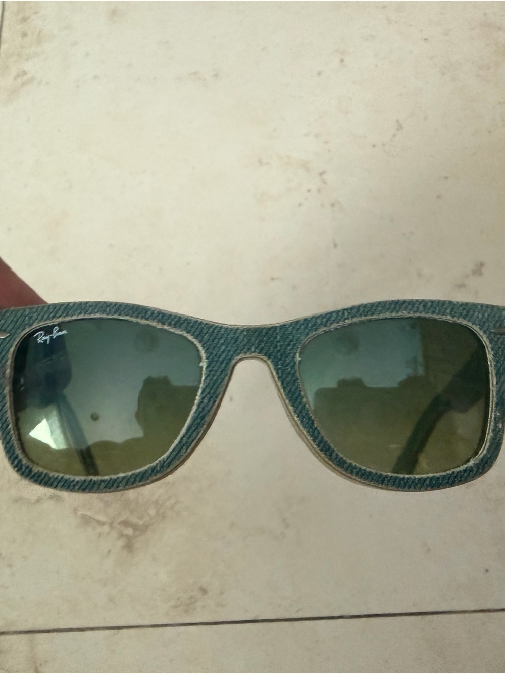 Ray-Ban Denim Frame Sunglasses with Green Lenses